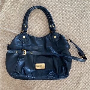 Marc Jacobs Black and Gold Shoulder Bag with Adjustable Strap